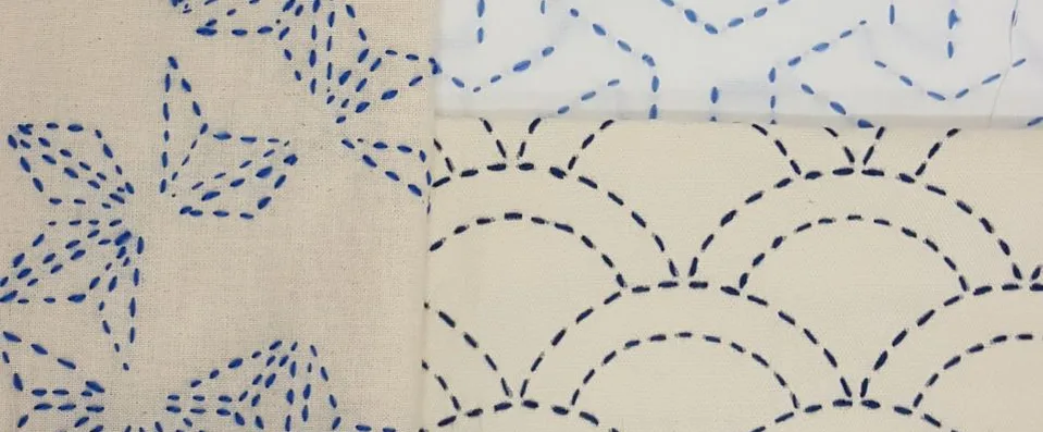 entschleunigendes japanisches sashiko-sticken am koi-fisch-teich