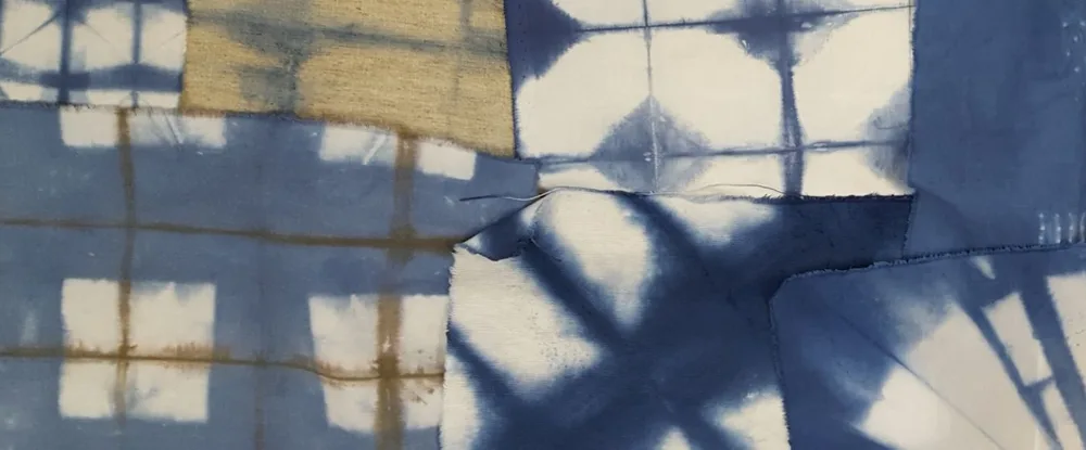 shibori itajime - mit mehreren formen und zwei farbvorgängen